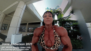 Irene Anderson, virtual reality video, female bodybuilder, female muscle, fbb, vr, muscular woman, Vintage Female Muscle, girls with muscle