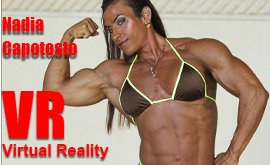 Nadia Capotosto, virtual reality video, female bodybuilder, female muscle, fbb, vr, muscular woman, Vintage Female Muscle, girls with muscle