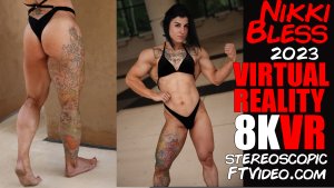 Nikki Bless, Nichole Bless, Virtual Reality Video (8K)  Virtual Reality Photo Set, virtual reality video, female bodybuilder, female muscle, fbb, vr, muscular woman, Vintage Female Muscle, FTVideo 8k resolution, old school female bodybuilders