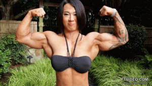 female bodybuilder, female muscle, vr, fbb, virtual reality, girls with muscle, muscular woman, muscular calves, female biceps, yuna kim